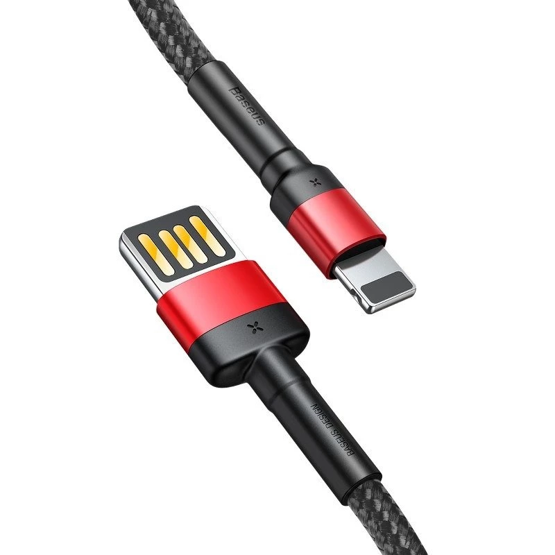 Lightning į USB-A kabelis Baseus CALKLF-G91, 1 m, juodas, 2 vnt. pakuotėje