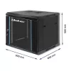 Tinklo stovas QOLTEC 9U modelis 54466 — atviro rėmo 9U serverių / stovo tvirtinimo spinta