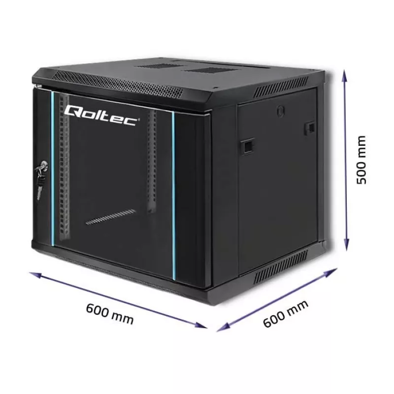 Tinklo stovas QOLTEC 9U modelis 54466 — atviro rėmo 9U serverių / stovo tvirtinimo spinta