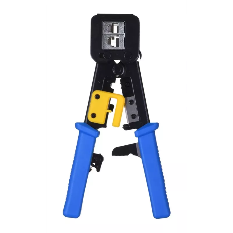 Užspaudimo įrankis Alantec NI040, skirtas RJ-45 jungtims, plieninė konstrukcija, plastikinės rankenos, juoda/mėlyna