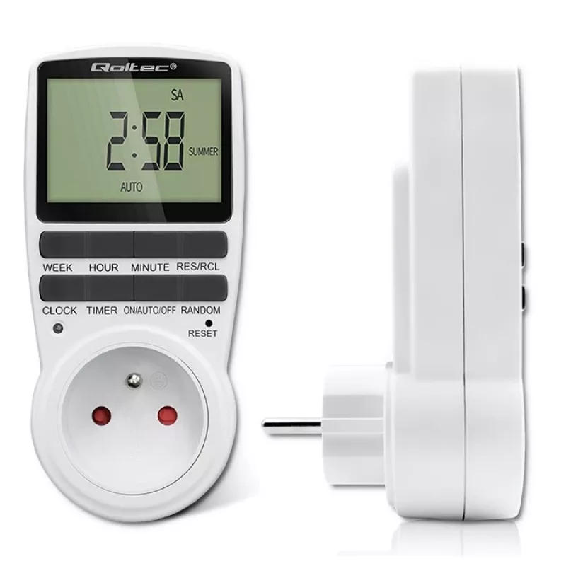 Elektroninis laikmatis QOLTEC PC0628 su LCD ekranu, 24 valandų atgalinė atskaita