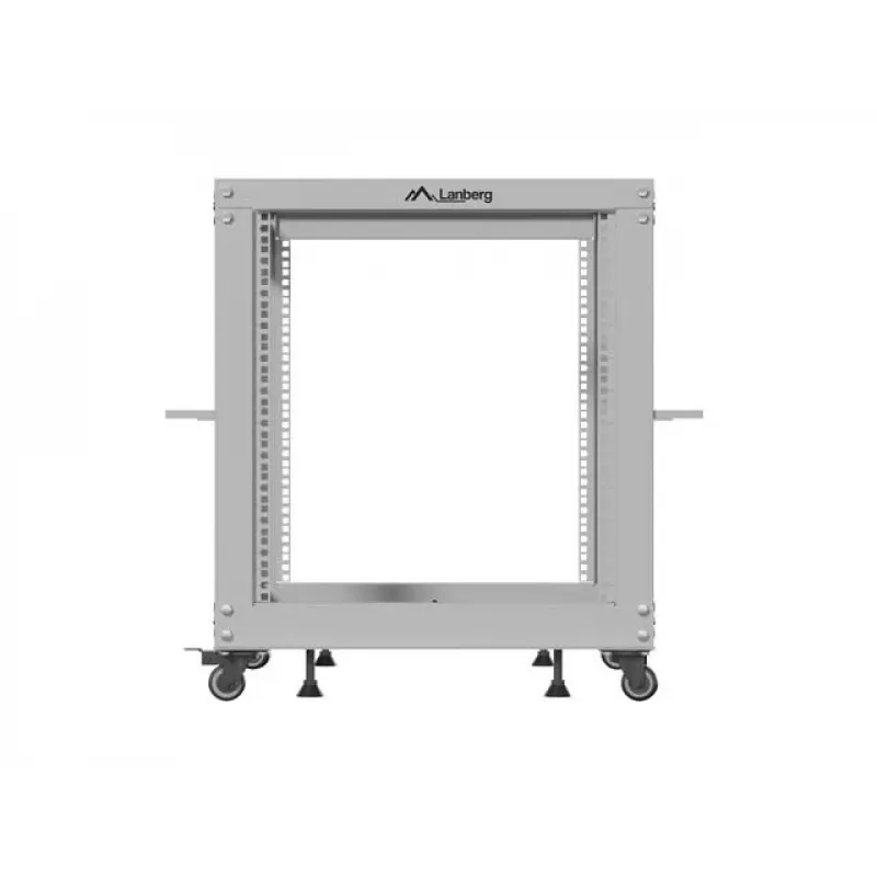 19 colių atviras stovas LANBERG 12U, reguliuojamas gylis 600–1100 mm, pilkas