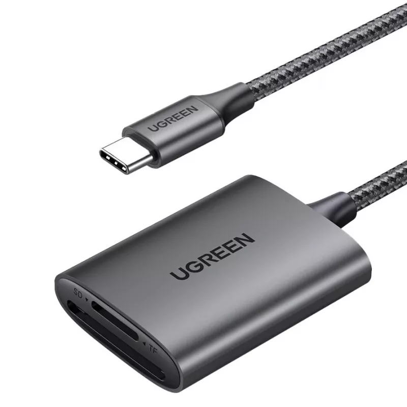 Kortelių skaitytuvas UGREEN CM401 USB-C 5 Gb/s, aliuminio korpusas, MMCmicro, USB 3.2 Gen 1 Type-C