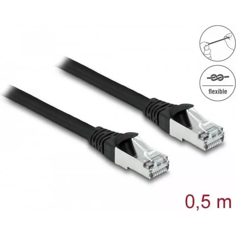 Tinklo kabelis DeLOCK RJ45 Cat.6A 0,5 m juodas