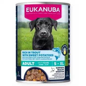 EUKANUBA Dog Can 400 g — Šlapias suaugusių šunų maistas, vištiena ir daržovės