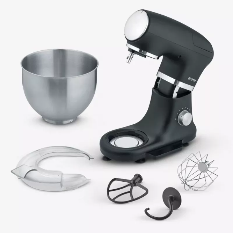 Virtuvinis kombainas Severin KM 3898 1000 W 5,5 L juoda šlifuotas plienas sidabrinė