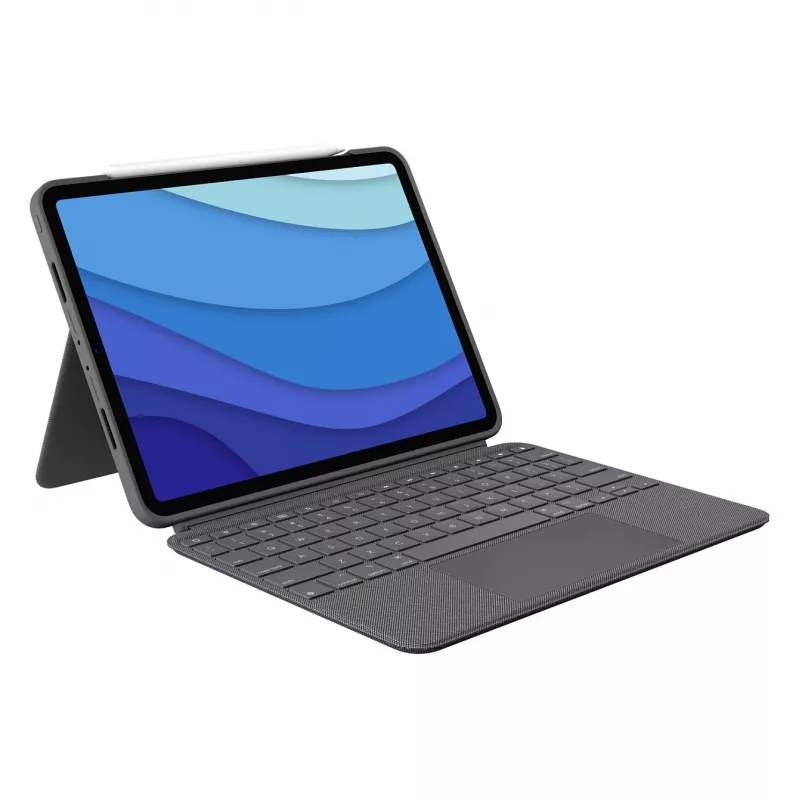 Logitech Combo Touch, skirtas iPad Pro 11 colių 1, 2, 3, 4 kartos, šiaurietiškas QWERTY išdėstymas, jutiklinė aikštelė