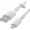 Laidas Belkin Cbl Scicone USB-A LTG 2M baltas USB A USB C Lightning