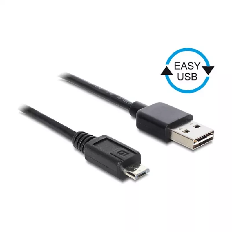 DELOCK laidas EASY-USB 2.0 Type-A kištukas > USB 2.0 Type Micro-B kištukas 50 cm juodas