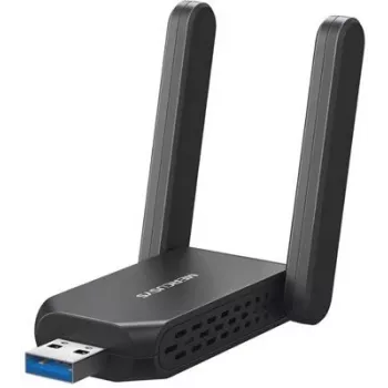 „Wi‑Fi“ USB adapteris MERCUSYS MA72XH AX1800 su didelio stiprinimo antenomis, USB-A „Plug‑and‑Play“