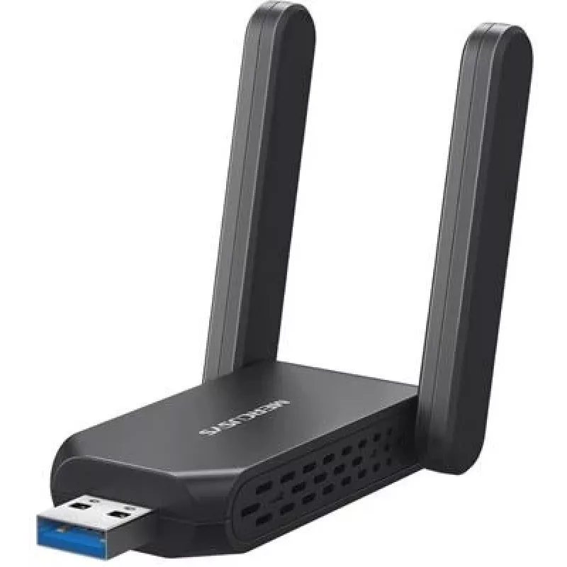 „Wi‑Fi“ USB adapteris MERCUSYS MA72XH AX1800 su didelio stiprinimo antenomis, USB-A „Plug‑and‑Play“