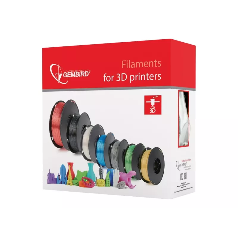 3D spausdinimo medžiaga Gembird 3DP-PLA+1.75-02-R Raudona 1 kg