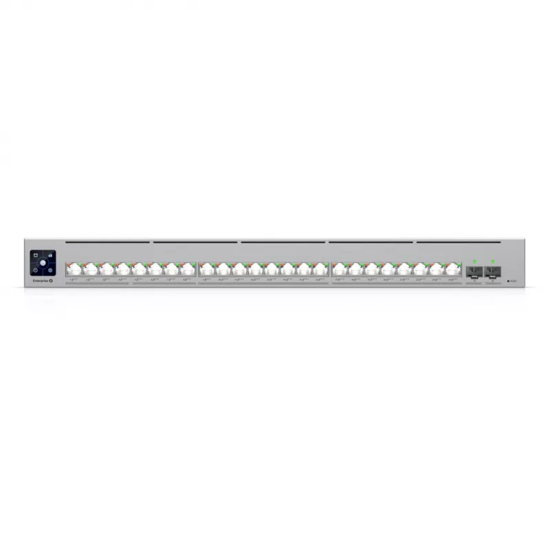 Tinklo jungiklis Ubiquiti UniFi ECS-24-POE — valdomas L2/L3, 24× 10G RJ-45, PoE, 1U, pilka