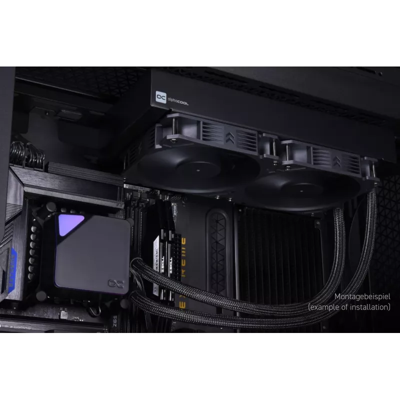 „Alphacool Core Ocean T38 AIO“ 280 mm 14 cm vientisas skysčio aušintuvas, juodas