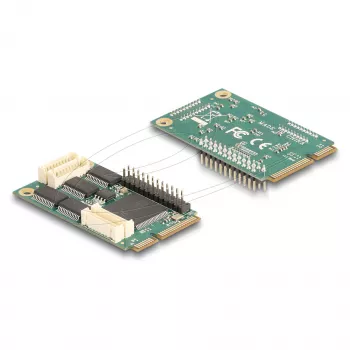 Vidinė Mini PCIe sąsajos plokštė DELOCK 95279 — nuoseklioji priegloba, Mini PCIe išvestis, RS-232 palaikymas, 460,8 Kbit/s, FIFO 256 B, 30 × 51 × 10 mm