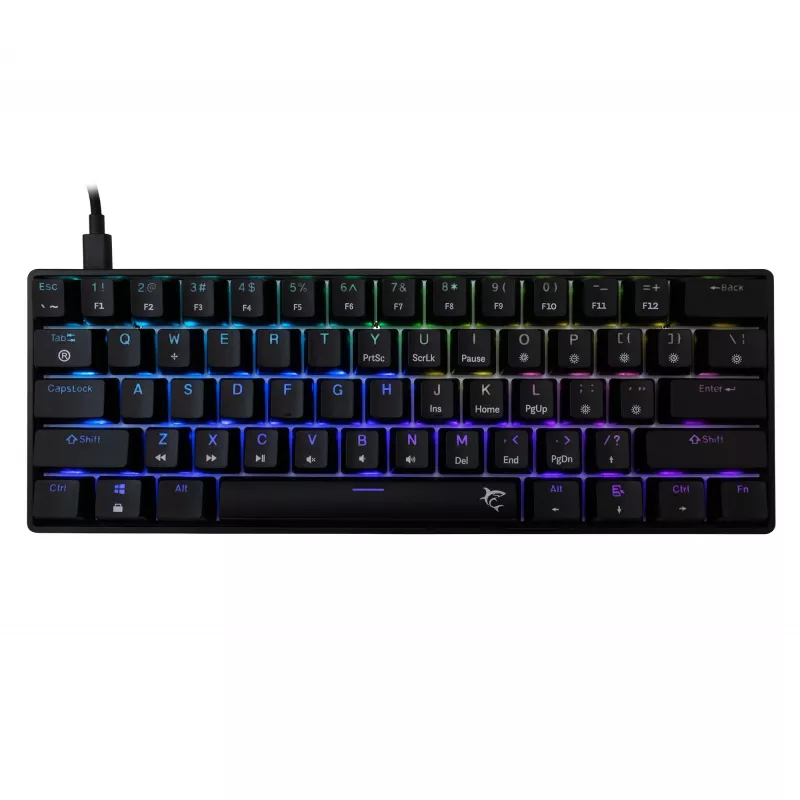 Mechaninė klaviatūra White Shark Shinobi-2 mėlyni jungikliai juoda US išdėstymas