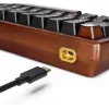 Sharkoon 100068100 klaviatūra, skirta biurui, USB, QWERTZ vokiška, medžio spalva, 61 klavišas, RGB LED