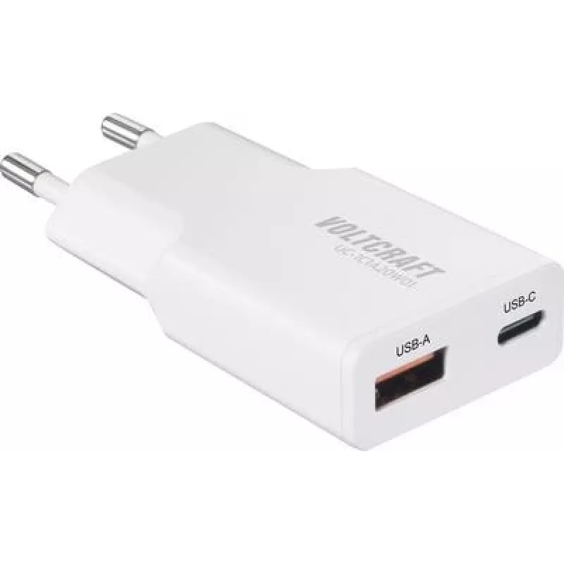 Voltcraft UC-1C1A20W01 USB įkroviklis 1x USB-A USB-C greitasis įkrovimas PD 3.0 baltas (VC-17010770)