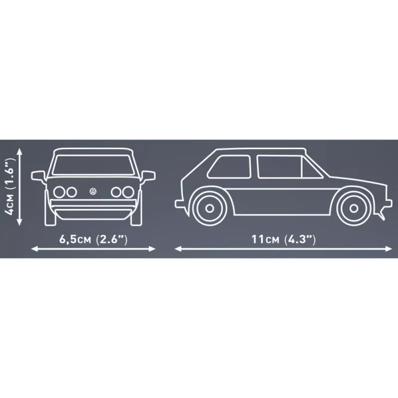 Lietas metalinis automobilio modelis Cobi Volkswagen Golf GTI 1976–1983, mėlynas, mastelis 1:35