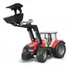 Žaislinis traktorius BRUDER Massey Ferguson 7624 su priekiniu krautuvu, raudonos spalvos, nuo 3 metų amžiaus