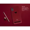 VixFox kortelės lizdo galinis gaubtelis, skirtas iPhone X/XS — rubino raudonumo, galinis dangtelis su integruota kortelių kišene
