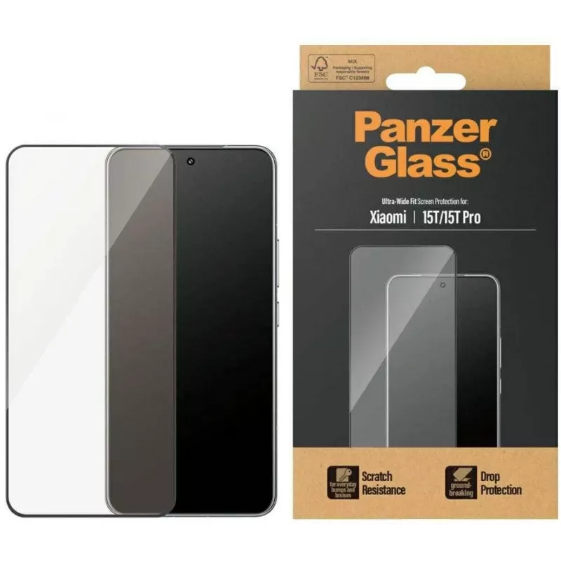 PanzerGlass ekrano apsauga | Xiaomi | 15T/15T Pro | Skaidri | Ultra-Wide Fit