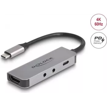 DeLOCK 61064 USB šakotuvas Type-C 3.2 Gen 1 HDMI 3840x2160 60Hz