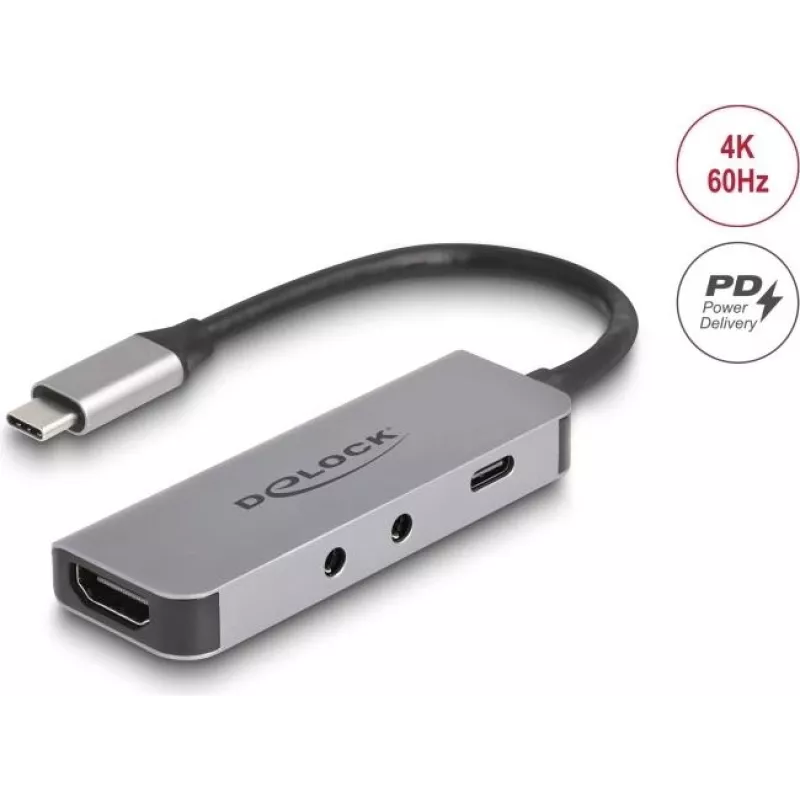 DeLOCK 61064 USB šakotuvas Type-C 3.2 Gen 1 HDMI 3840x2160 60Hz