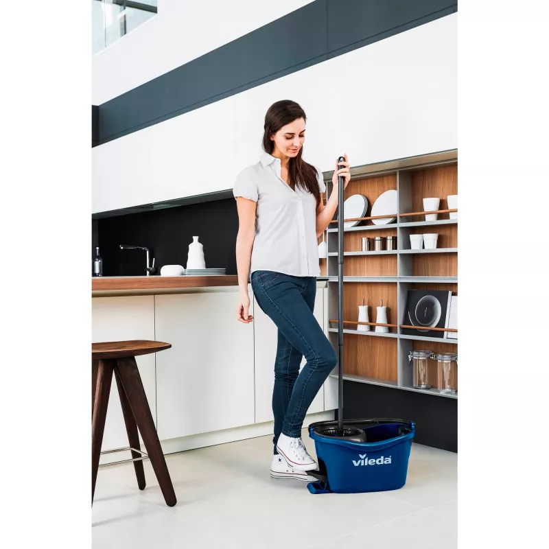 Grindų šluota VILEDA TurEasyWring & Clean Box 167756 su kibiru ir gręžtuvu