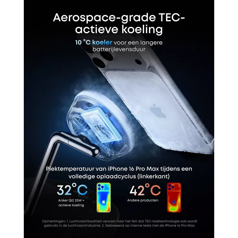 Anker Prime belaidė įkrovimo stotelė Qi2.2 25W belaidis įkrovimas (3-in-1, MagGo, AirCool, Dock stovas) su maitinimo bloku