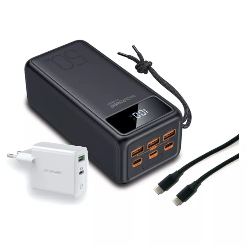 Nešiojama baterija RealPower PB-56000 PD PRO 56000 mAh