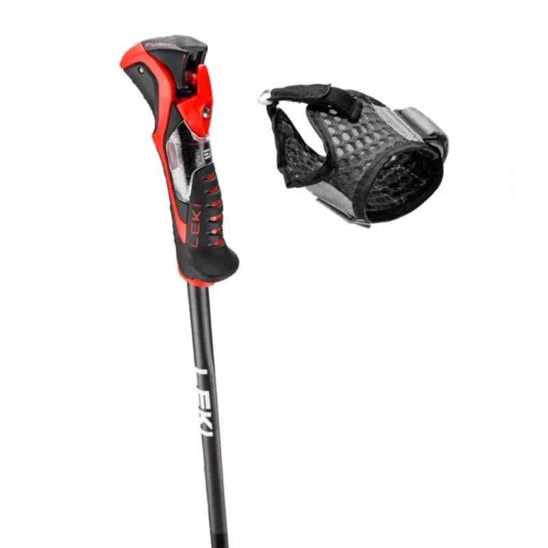 Slidinėjimo lazdos Leki 3D AIRFOIL juoda/raudona 120 cm