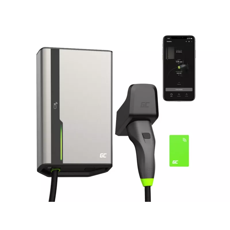 Wallbox Green Cell GC EVGC021B2275 3.6-22 kW 7.5 m NFC Pilka Aliuminis
