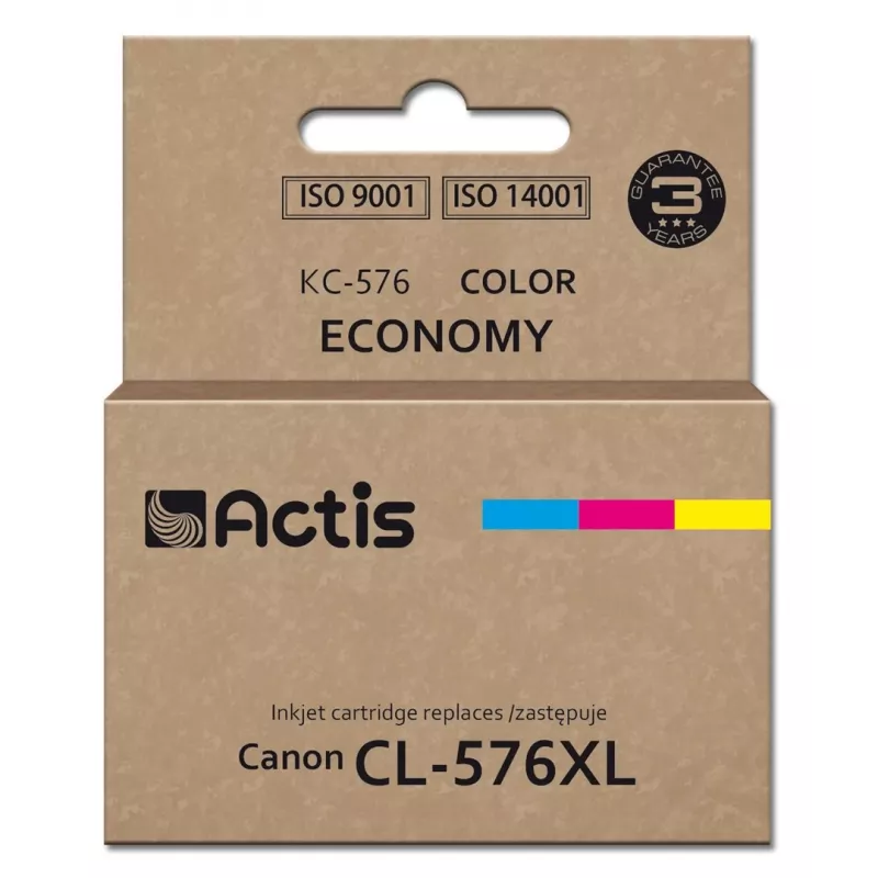 Suderinama ACTIS kasetė KC-576 spausdintuvams Canon — mėlyna, raudona, geltona, 15 ml, standartinė išeiga