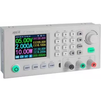 Joy-it RD6006 laboratorinis maitinimo šaltinis, reguliuojamas 0–60 V, 0 mA – 6 A, nuotoliniu būdu valdomas, programuojamas, plonas korpusas, išėjimų skaičius 2 x (JT-RD6006)
