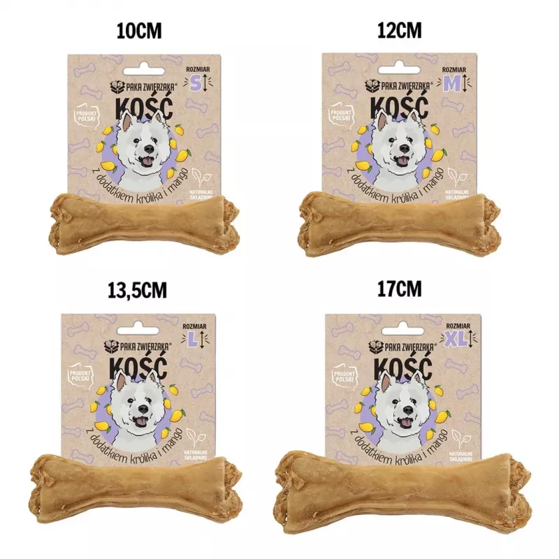 PAKA ZWIERZAKA Kaulas su triušiena ir mango M 12 cm - šunų skanėstas - 55g