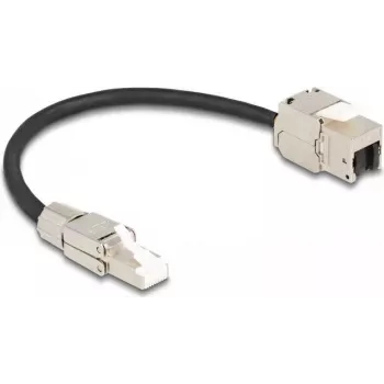 “DeLOCK” laido RJ45 kištukas, lauko montavimo, į “Keystone” modulio RJ45 lizdą, Cat.6A, 25 cm
