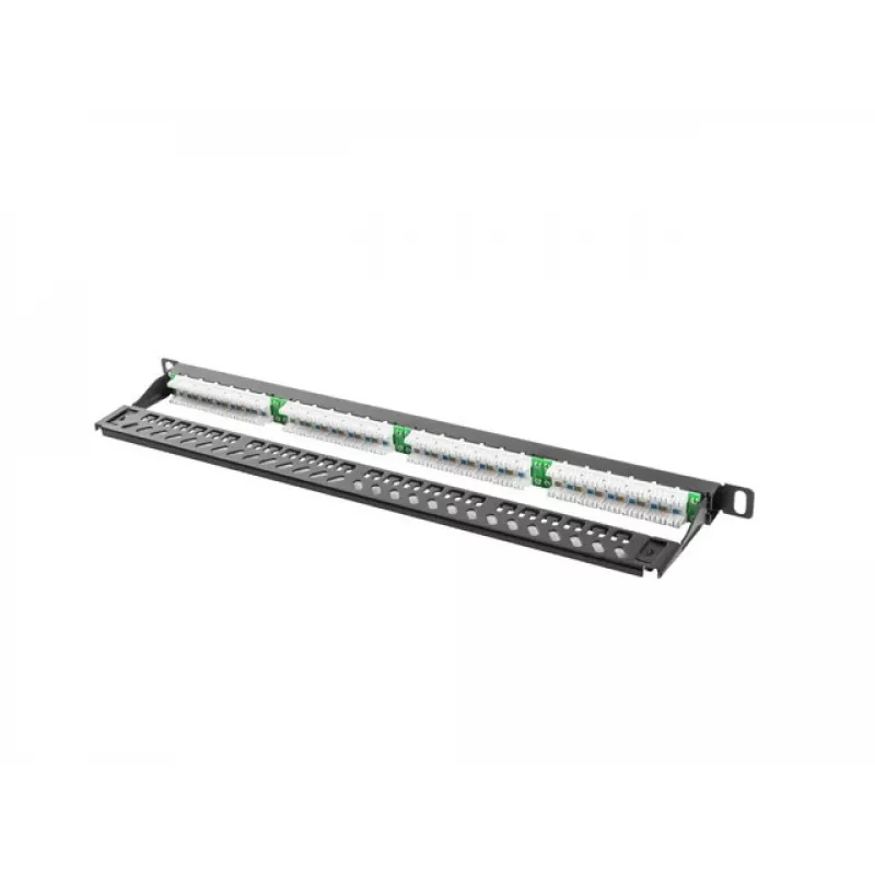 Lanberg PPU5-0024-B - RJ-45 - Cat5, Cat5e - juoda - metalas - montavimas į stovą - 0,5 U (PPU5-0024-B)