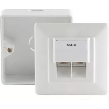 Išvado dėžutė RJ-45 balta ShiverPeaks BS74251-SET