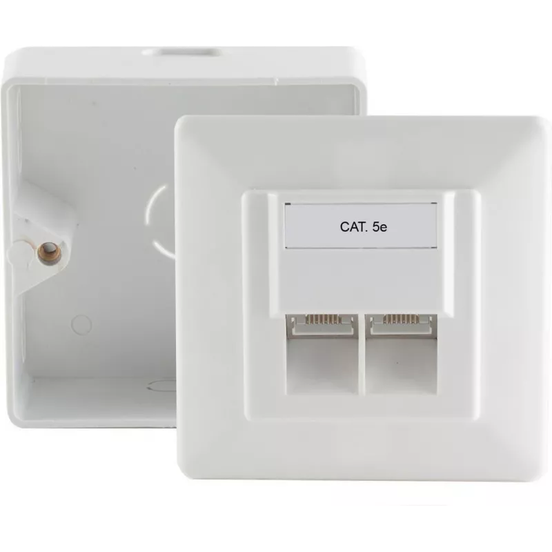 Išvado dėžutė RJ-45 balta ShiverPeaks BS74251-SET
