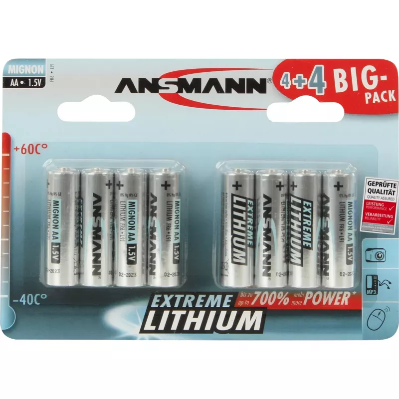 Vienkartinė baterija Ansmann 4+4 Lithium AA