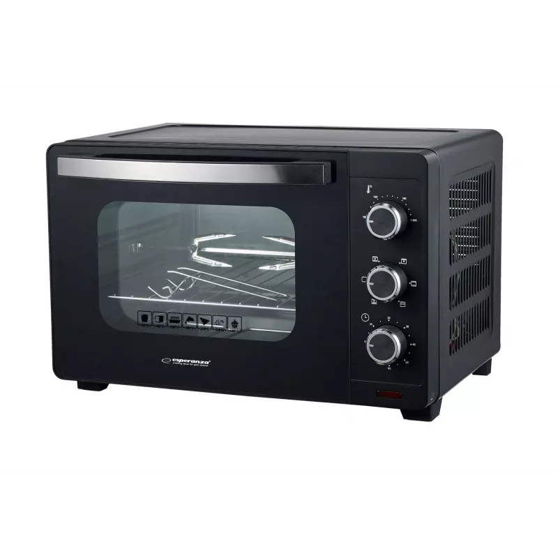 Mini krosnelė ESPERANZA EKO006N – 25 l kompaktiška elektrinė stalviršio krosnelė, 1600 W, konvekcinė, sukamieji valdikliai