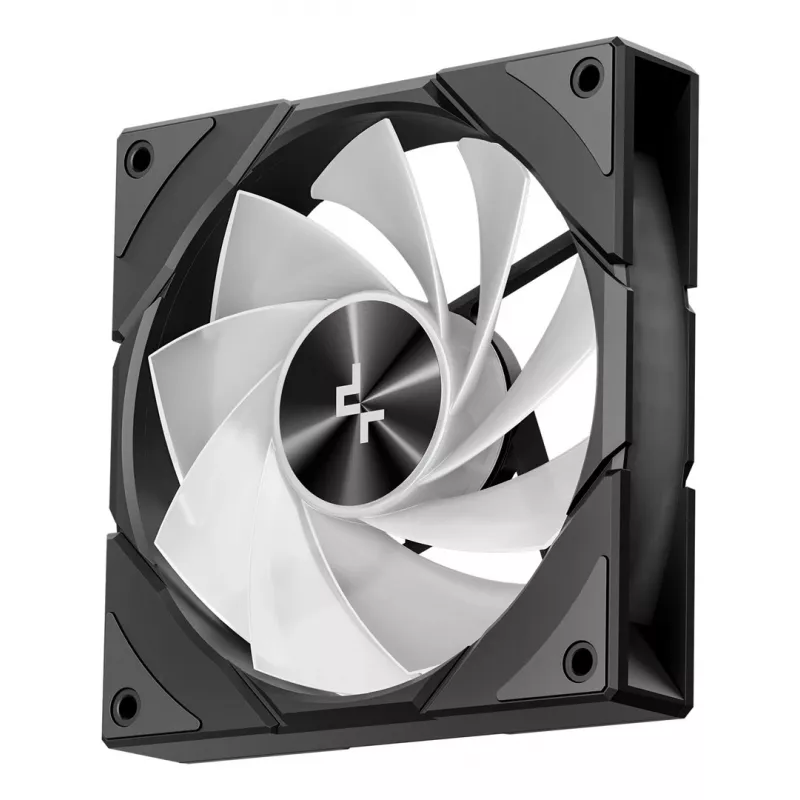 PC korpusas DeepCool CG580 4F Midi Tower — ATX/ITX/MicroATX, grūdintas stiklas, 3×120 mm + 1×120 mm ventiliatoriai, 2×3,5 col. ir 2×2,5 col., USB-A×2 USB-C×1, juodas