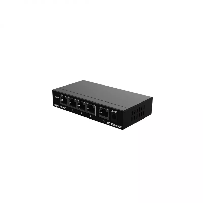 Ruijie Networks RG-ES205GC tinklo komutatorius valdomas L2 Gigabit Ethernet (10/100/1000) juodas