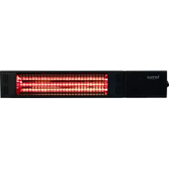 Infraraudonųjų spindulių šildytuvas SUNRED RDS-15W-B Fortuna Wall 1500 W, juodas, IP55, montuojamas ant sienos