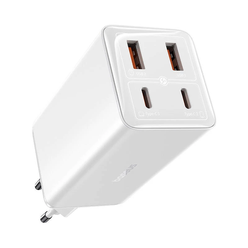 Sieninis greitasis įkroviklis Baseus GaN6 Pro 100W su 2× USB-A ir 2× USB-C