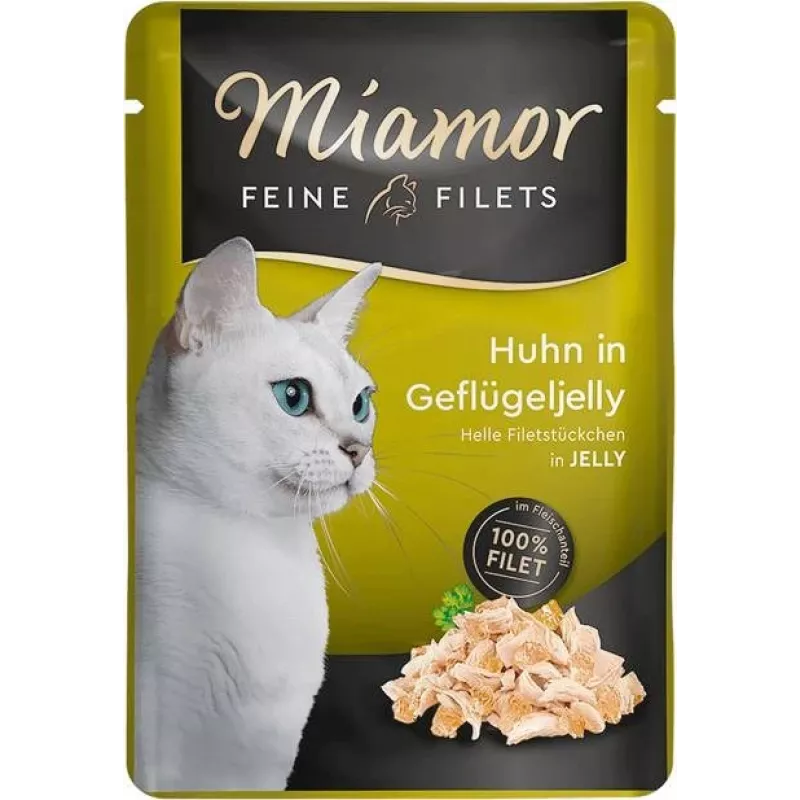 MIAMOR Feine Filets Chicken with poultry jelly - drėgnas kačių ėdalas - 100g
