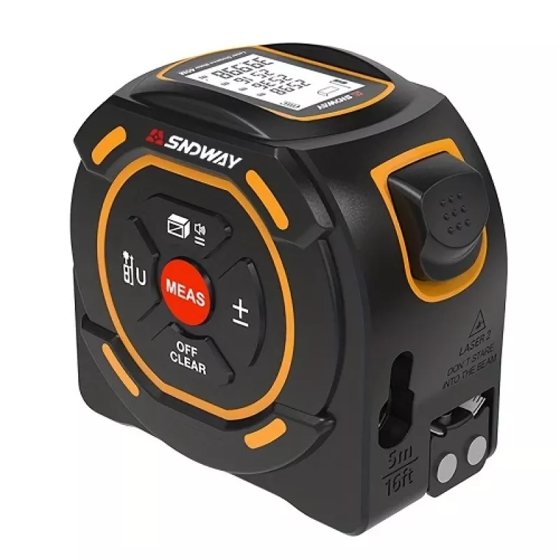 Lazerinis matavimo ruletė SNDWAY SW-TM60A — 60 m nuotolis, ±5 m tikslumas