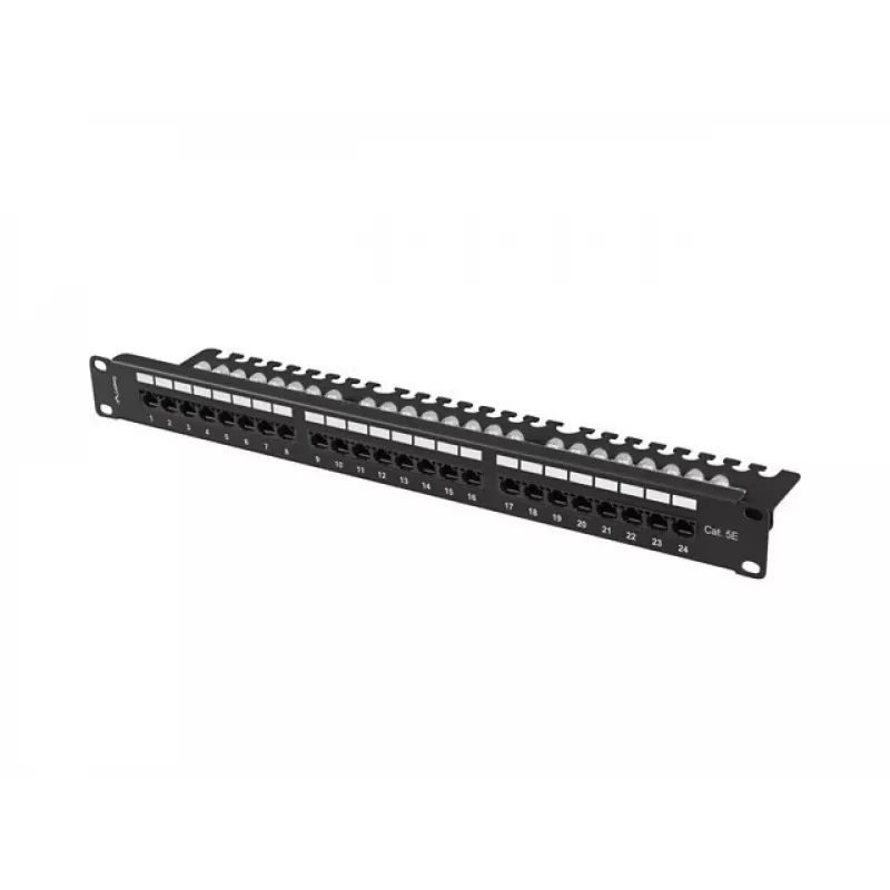 Pataisų skydelis LANBERG PPU5-1124-B 24 prievadų 1U 19 colių Cat5e UTP