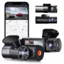 Automobilinis vaizdo registratorius VANTRUE N5 Nexus 5 — 4 kanalų vaizdo registratorius, 2592×1944 pagrindinis, 160° priekis/salonas, GPS, Wi‑Fi, IPS ekranas, MicroSD iki 512 GB